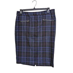 Reitmans Juniors 13 Skirt Tartan Plaid Straight Pencil Dark Academia Zippers